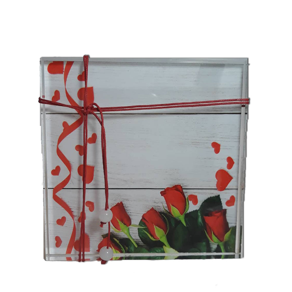 Διακοσμητικο απο Plexiglass με κοκκινα τριανταφυλλα, επιτραπεζιο