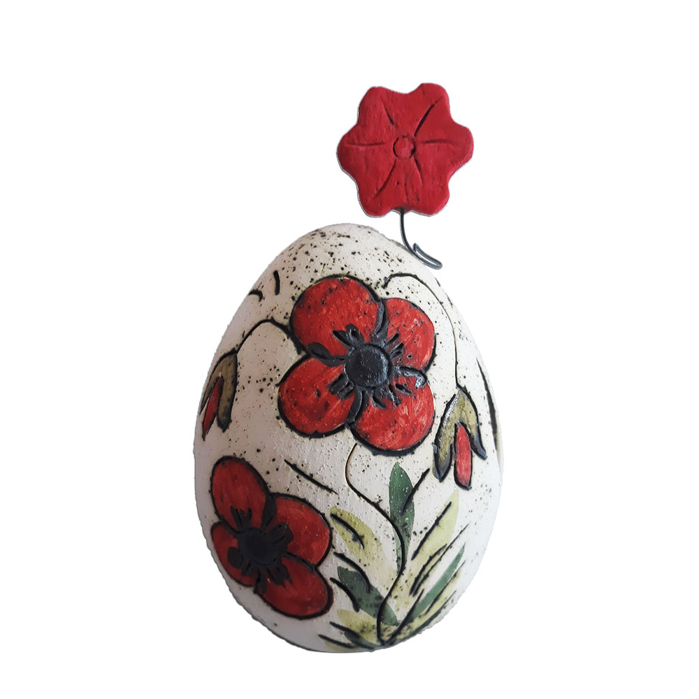Πασχαλινο Αυγο Κηροπηγιο με σχεδιο Λουλουδια χειροποιητο